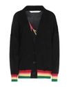 Palm Angels Miami Logo Needled Cardigan In Black
