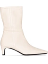 Staud Neutral Lars 50 Leather Ankle Boots In Neutrals