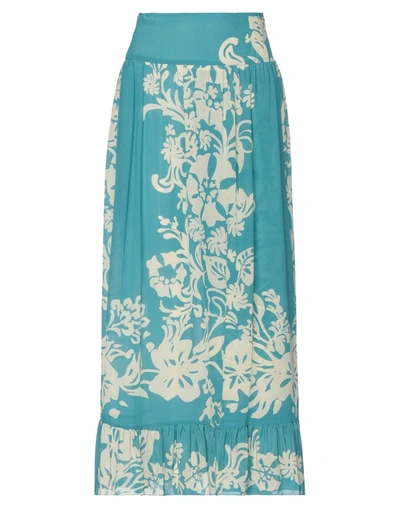 Red Valentino Midi Skirts In Turquoise