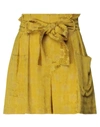 Red Valentino Woman Shorts & Bermuda Shorts Yellow Size 4 Viscose, Metallic Fiber, Elastane In Yellow