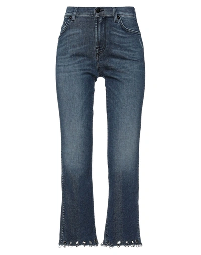 7 For All Mankind Denim Cropped In Blue