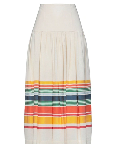 Solotre Long Skirts In White