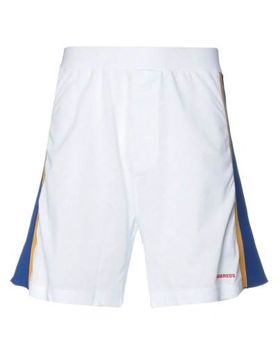 Dsquared2 Man Shorts & Bermuda Shorts White Size L Cotton