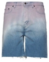 Saint Laurent Men's Degrade Denim Shorts In Pink