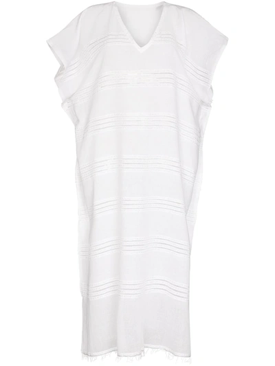 Lemlem Abira V-neck Kaftan Dress In White