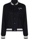 Golden Goose Embroidered-logo Baseball Jacket In Navy