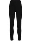 Ninety Percent High-waisted Ribbed-knit Leggings In Schwarz