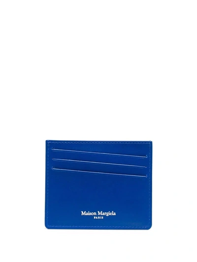 Maison Margiela Asymmetric Slots Cardholder In Blau