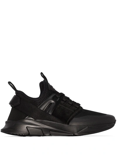 Tom Ford Mesh Paneled Logo Trainers In Black