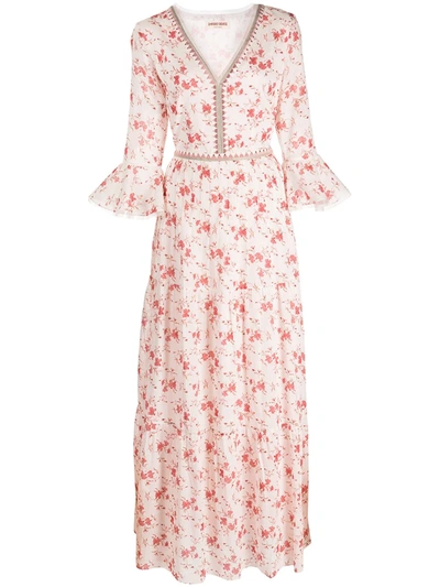 Le Sirenuse Floral-print Cotton Maxi Dress In Weiss