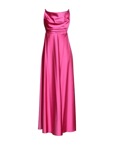 Actualee Long Dresses In Fuchsia