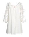 Gna Gina Gorgeous Woman Mini Dress Ivory Size 8 Polyester, Viscose, Cotton In White