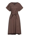 Peserico Midi Dresses In Brown