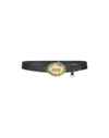 Versace Jeans Couture Leather Belt With Logo In Black