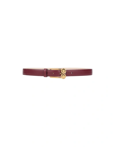 Versace Belts In Maroon