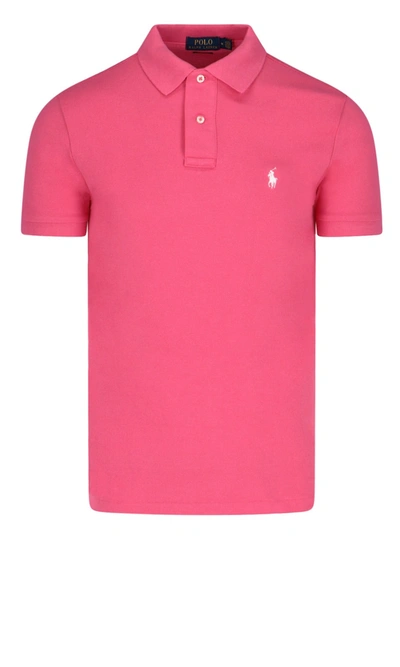 Polo Ralph Lauren Logo Embroidered Polo Shirt In Pink