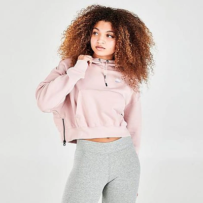 Nike Women's Sportswear Essential Oversized Fleece Hoodie In Pink Oxford