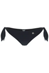 Dolce & Gabbana Logo Print Bikini Bottoms In Black