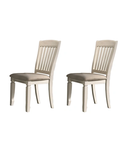 Best Master Furniture Belle Oak Slat Back Dining Chairs, Set Of 2 In Cream