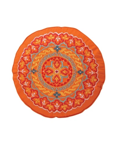 Levtex Mackenzie Decorative Pillow, 18" Round In Orange