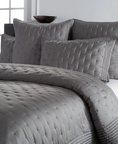 Donna Karan Essential Silk Quilt, Full/queen Bedding In Charcoal