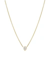 ZOE LEV PEAR 14K GOLD DIAMOND BEZEL NECKLACE