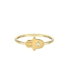 ZOE LEV 14K GOLD DIAMOND HAMSA RING