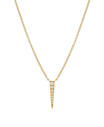 Zoe Lev 14k Yellow Gold Diamond Dagger Pendant Necklace, 18