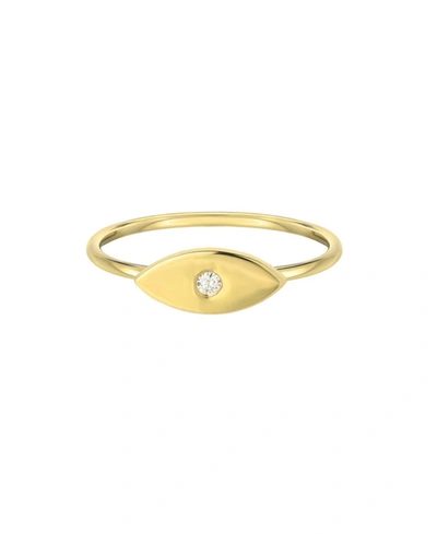 Zoe Lev 14k Yellow Gold Diamond Evil Eye Ring