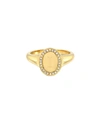 Zoe Lev 14k Yellow Gold Diamond Initial Signet Ring In I/gold