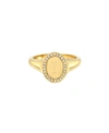 Zoe Lev 14k Yellow Gold Diamond Initial Signet Ring In Gold-t