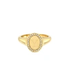 Zoe Lev 14k Yellow Gold Diamond Initial Signet Ring In Gold-y