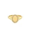 Zoe Lev 14k Yellow Gold Diamond Initial Signet Ring In Y/gold