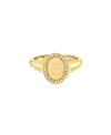 Zoe Lev 14k Yellow Gold Diamond Initial Signet Ring In Gold-e