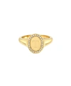 Zoe Lev 14k Yellow Gold Diamond Initial Signet Ring In Gold-t