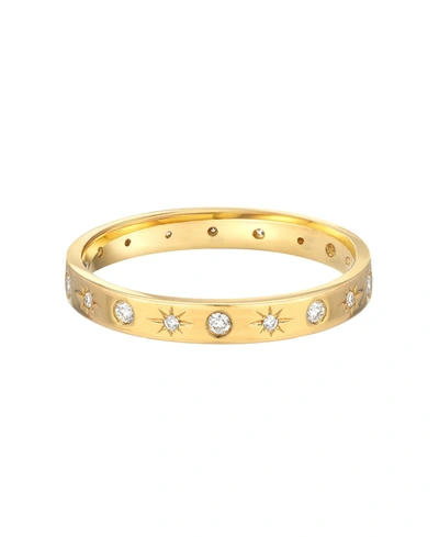 Zoe Lev 14k Yellow Gold Diamond Starburst Ring