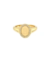 Zoe Lev 14k Yellow Gold Diamond Initial Signet Ring In Gold-b