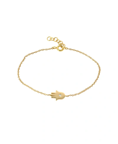 ZOE LEV 14K GOLD DIAMOND HAMSA BRACELET