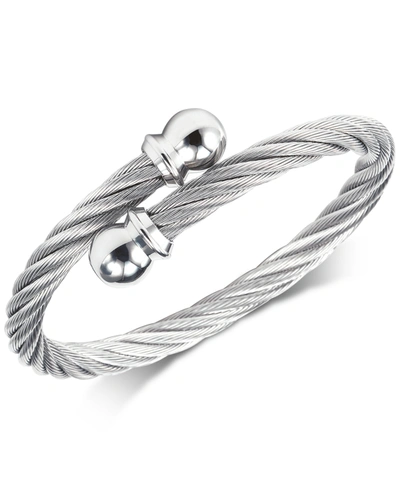 Charriol Cable Bypass Bangle Bracelet In Stainless Steel In Silver