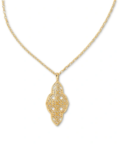Kendra Scott Filigree Medallion Long Pendant Necklace, 30" + 2" Extender In Gold