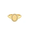 Zoe Lev 14k Yellow Gold Diamond Initial Signet Ring In Gold-p
