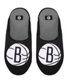 FOCO MEN'S BROOKLYN NETS BIG LOGO COLORBLOCK MESH SLIPPERS