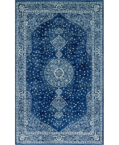 Bayshore Home Closeout!  Mobley Mob1 5' X 8' Area Rug In Navy Blue