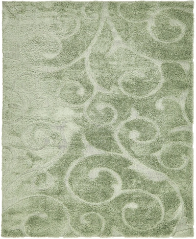 Bayshore Home High-low Pile Malloway Shag Mal1 8' X 10' Area Rug In Green