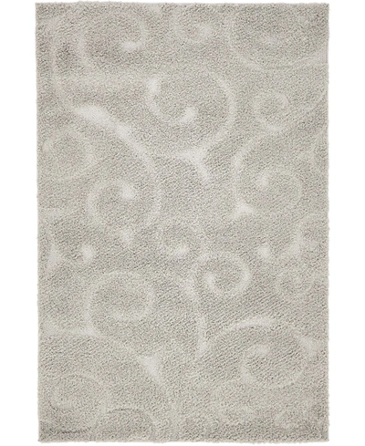 Bayshore Home High-low Pile Malloway Shag Mal1 4' X 6' Area Rug In Light Gray