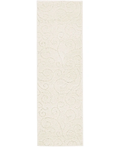 Bayshore Home High-low Pile Malloway Shag Mal1 2' X 6' 7" Runner Area Rug In Ivory