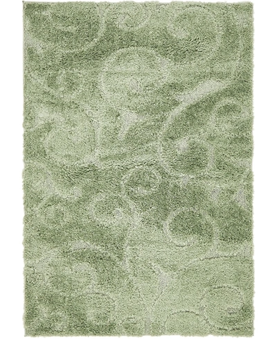 Bayshore Home High-low Pile Malloway Shag Mal1 4' X 6' Area Rug In Green