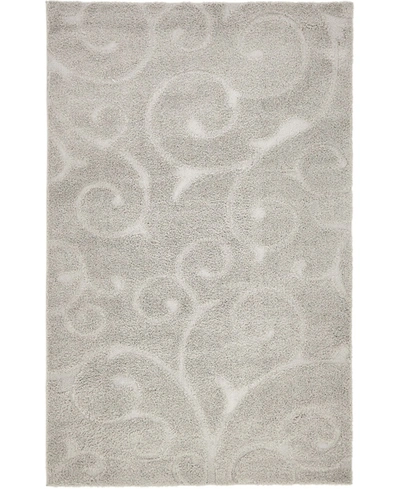 Bayshore Home High-low Pile Malloway Shag Mal1 5' X 8' Area Rug In Light Gray