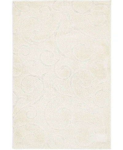 Bayshore Home High-low Pile Malloway Shag Mal1 4' X 6' Area Rug In Ivory