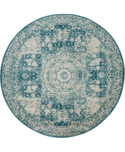 Bayshore Home Closeout!  Mobley Mob2 5' X 5' Round Area Rug In Turquoise